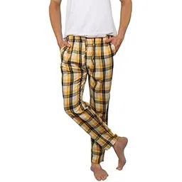 twist Mens Multicolor Checked Cotton Comfort Night Western Global Desi Wear Pyjama Pant,(XS)-picture-29