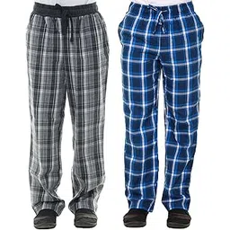 twist99 Men's Cotton Checkered Pajama for Men Track Pant | Lounge Wear Multicolors Prints Color May Vary (Assorted Pyjama) Combo Pack of 2-picture-16