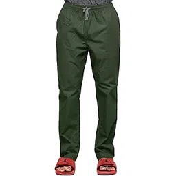twist99 Men's Regular Fit Linen Cotton Casual Trousers with Elastic Waist Lounge Pants-picture-25