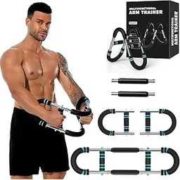 Twister Arm Trainer for Men - Adjustable Chest Workout Equipment for Home Gym, Muscle Builder & Strength Training for Arms, Chest. Blue, 70-110lb-picture-22