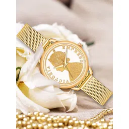 TWIXY Women Brass Printed Dial & Bracelet Style Straps Analogue Watch TYW-QN-1 W-DIAL& GOLD-picture-10