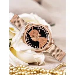 TWIXY Women Brass Printed Dial & Stainless Steel Bracelet Style Straps Analogue Watch TYW-QN-1 B-DIAL& RS-picture-27
