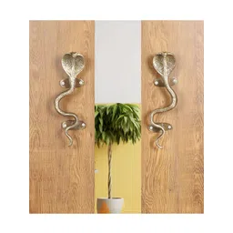 Two Moustaches 2 Pcs Brown Snake Design Brass Door Handles-picture-37