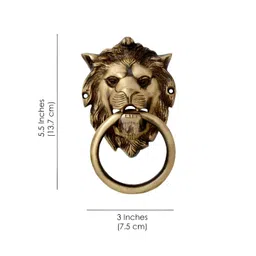 Two Moustaches Brown Lion Mouth Door Knocker image 4