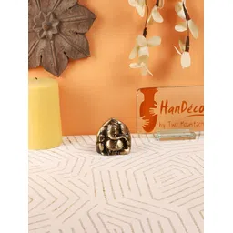 Two Moustaches Brown Religious Brass Idol Tiny Showpiece-picture-35