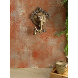 Two Moustaches Ganesha Wall Hanging With Bell-picture-25