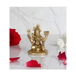 Two Moustaches Gold-toned Shiva Meditating Statue-picture-40
