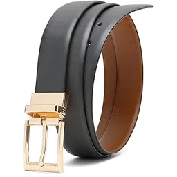 tybelt Italian Reversible Leather Belt for Men | Adjustable Pin Buckle |Formal Belts for Men up to 42 Inches | Men's Belt for Any Occasion | Dark Navy Blue & Brown (Pack of 1)_156-picture-18