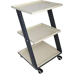 TYCOON PHYSIO SOLUTIONS Z Trolley with Runners for Clinic/Hospital, Stylish Design Equipment Trolley for Multipurpose uses (White & Gray)-picture-30