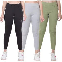 tykun Pack of 3 Women Solid Multicolor Track Pants-picture-23