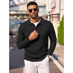 TYSORT Men Woollen Polo Collar Pullover Sweaters-picture-32