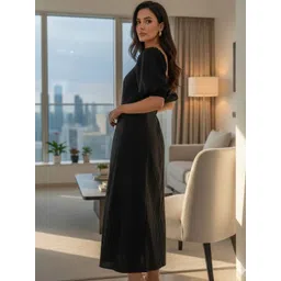 Tzelynn Puff Sleeve Fit & Flare Midi Dress-picture-33