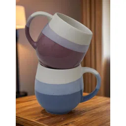U & U Unique Utilities Purple Colourblocked Ceramic Freezer Safe 2 Pieces Mugs- 450 ml-picture-10