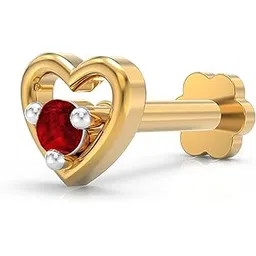 u are 925 Sterling Silver 18K Gold Plated Cherished Heart Nose Pin for Women and Girls | With Certificate of Authenticity and 925 Stamp-picture-37