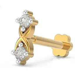u are 925 Sterling Silver 18K Gold Plated Elegant Intersection Nose Pin for Women and Girls | With Certificate of Authenticity and 925 Stamp-picture-41