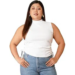 Plus Size High Neck Fitted Top-image-7