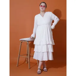 U&F Beyond Bell Sleeve Ruffled Crepe Fit & Flare Midi Dress-picture-33