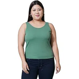 u&f beyond Plus Size Round Neck Crepe Tank Top-picture-51