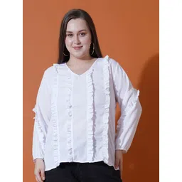 U&F Beyond Puff Sleeve Ruffles Crepe Top-picture-13