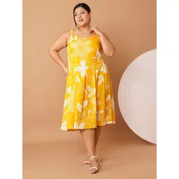 U&F Beyond Women Floral Print Crepe Fit & Flare Midi Dress-picture-26