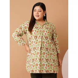 U&F Beyond Women Floral Printed Crepe Shirt Style Longline Top-picture-18