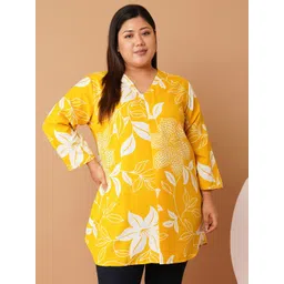 U&F Beyond Women Floral Printed Shirt Style Longline Top image 1