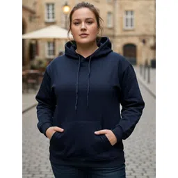 U&F Beyond Women Plus Size Cotton Hooded Cotton Pullover Sweatshirt-picture-27