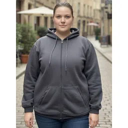U&F Beyond Women Plus Size Cotton Hooded Cotton Sweatshirt-picture-25