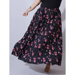 U&F Beyond Women Plus Size Printed Flared Maxi Skirts-picture-34