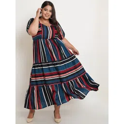 U&F Women Plus Size Striped Maxi Dress-picture-22