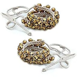 UAPAN Brass Ghungroo White cotton string Bells (1.6 CM, 25+25, Pair)-picture-27