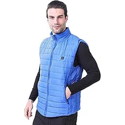 ubersweet NOGA Electric Heating Vest USB Stand-upCollar Charging Men's Electric Vest Cold and Warm Lightweight.Third Gear Temperature Control Mobile Charging Blue-picture-28