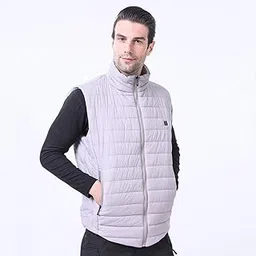 ubersweet NOGA Electric Heating Vest USB Stand-upCollar Charging Men's Electric Vest Cold and Warm Lightweight.Third Gear Temperature Control Mobile Charging Grey-picture-25