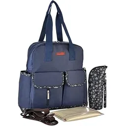 ubervia Ubervia® 6 Pcs Mummy Bags Baby Nappy Diaper Changing Bag Bottle Holder Handbag Blue-picture-31