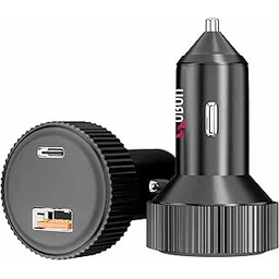 Ubon CH353 100W Dual Output Speed up Car Charger with Type-C PD & USB 3.0, Charging Adapter Compatible with Cars for iPhone & Android Smartphone, Smartwatch (Black)-image-33