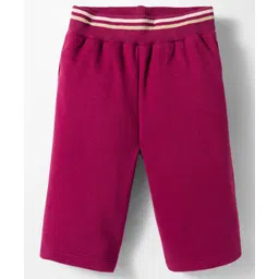 UCB Cotton Knit Full Length Solid Color Cropped Culotte Track Pant with Rib Detailing - Burgandy-picture-27