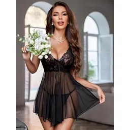 Ucollection V Neck Baby Doll Nightdress-picture-28