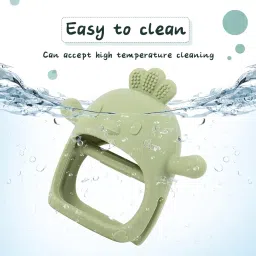 UCRAVO 1 Pack Teething Toys for Baby, Teething Mitten for Babies, Baby Toys 0-6 Months, Silicone Teether for Toddler Infant, Baby Boy Girl Shower Gifts Teething Relief Chew Toys(Green) image 2