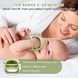 UCRAVO 1 Pack Teething Toys for Baby, Teething Mitten for Babies, Baby Toys 0-6 Months, Silicone Teether for Toddler Infant, Baby Boy Girl Shower Gifts Teething Relief Chew Toys(Green) image 1