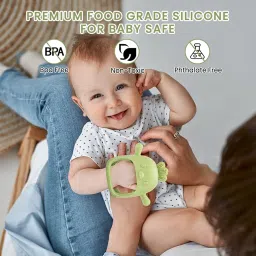 UCRAVO 1 Pack Teething Toys for Baby, Teething Mitten for Babies, Baby Toys 0-6 Months, Silicone Teether for Toddler Infant, Baby Boy Girl Shower Gifts Teething Relief Chew Toys(Green) image 3