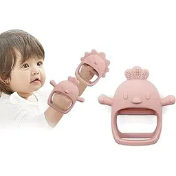 UCRAVO Teething-Silicone-Teether 1 Pack Teething Toys for Baby, Chick Shape Baby Teething Toys, Food-Grade Silicone Baby Mitten Teether for Soothing Teething Pain Relief, Baby Boy Girl Gifts(Pitch)-picture-11