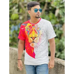 UD FABRIC Men Lion Face Short Sleeve T-Shirt-picture-36