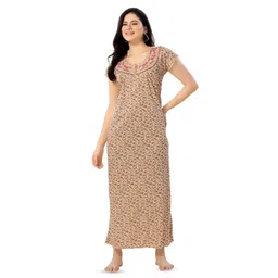 UDHATIKRAMAN Embroidered Maxi Nightdress-picture-40