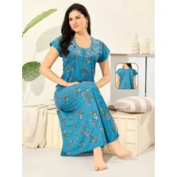 UDHATIKRAMAN Embroidered Maxi Nightdress-picture-36