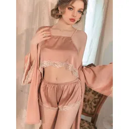 UDHATIKRAMAN Shoulder Straps Neck Laced Baby Doll Nightdress-picture-36