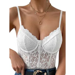 UDHATIKRAMAN Women Sweetheart Neck Lace Corset Top-picture-23