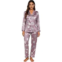 Women’s Lycra Nightwear Set | Soft & Silky Full Sleeve Loungewear | Comfortable Printed Sleepwear Multiple Colors and Size-image-10