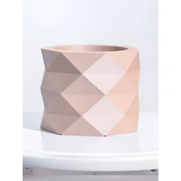UGAOO Faceted Brown Wooden Planter image 2