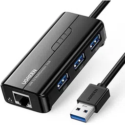 Ugreen Ugreen 3 Ports USB 3.0 Hub with Gigabit Ethernet (Black) Smart Switch-picture-18