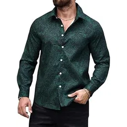 uiriuy Men's Slim Fit Paisley Print Long Sleeve Button Down Shirt-picture-18